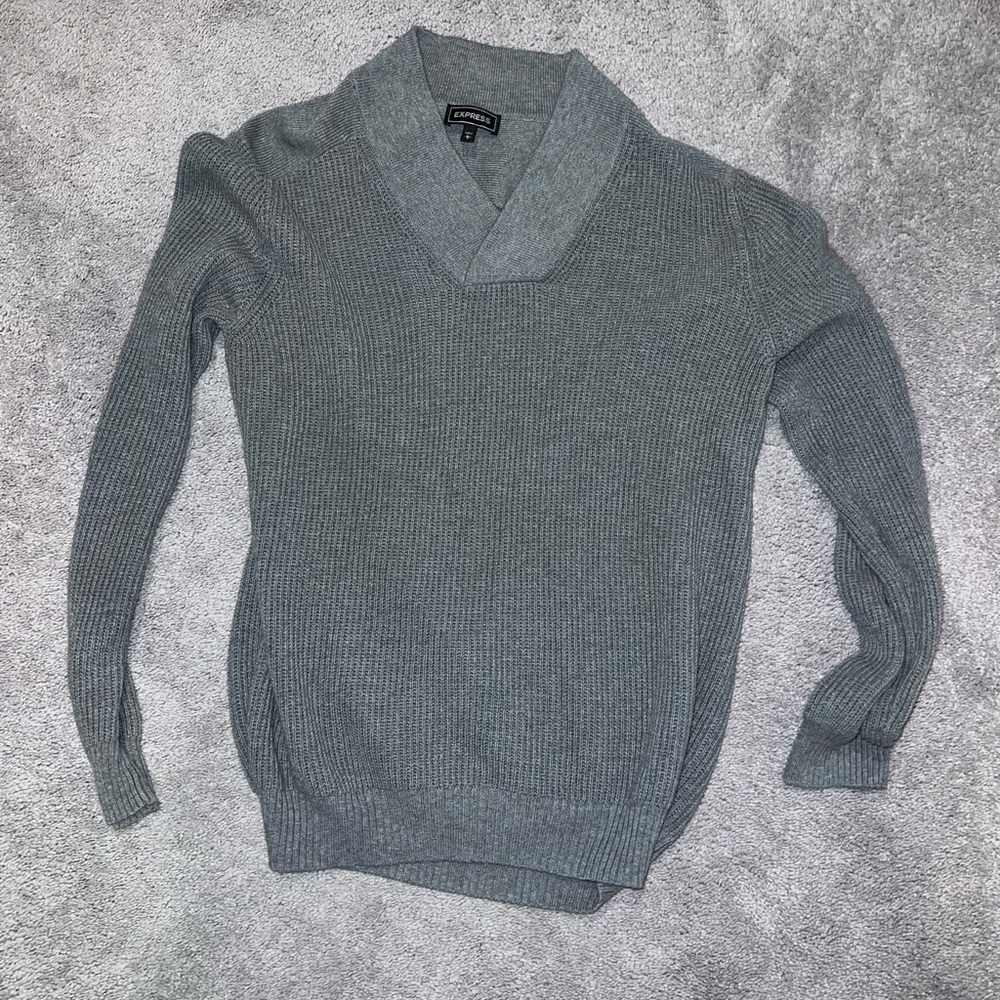 Express mens dressy stretch grey sweater large